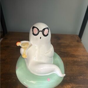 Ghost Figurine with Sunglasses and Cocktail